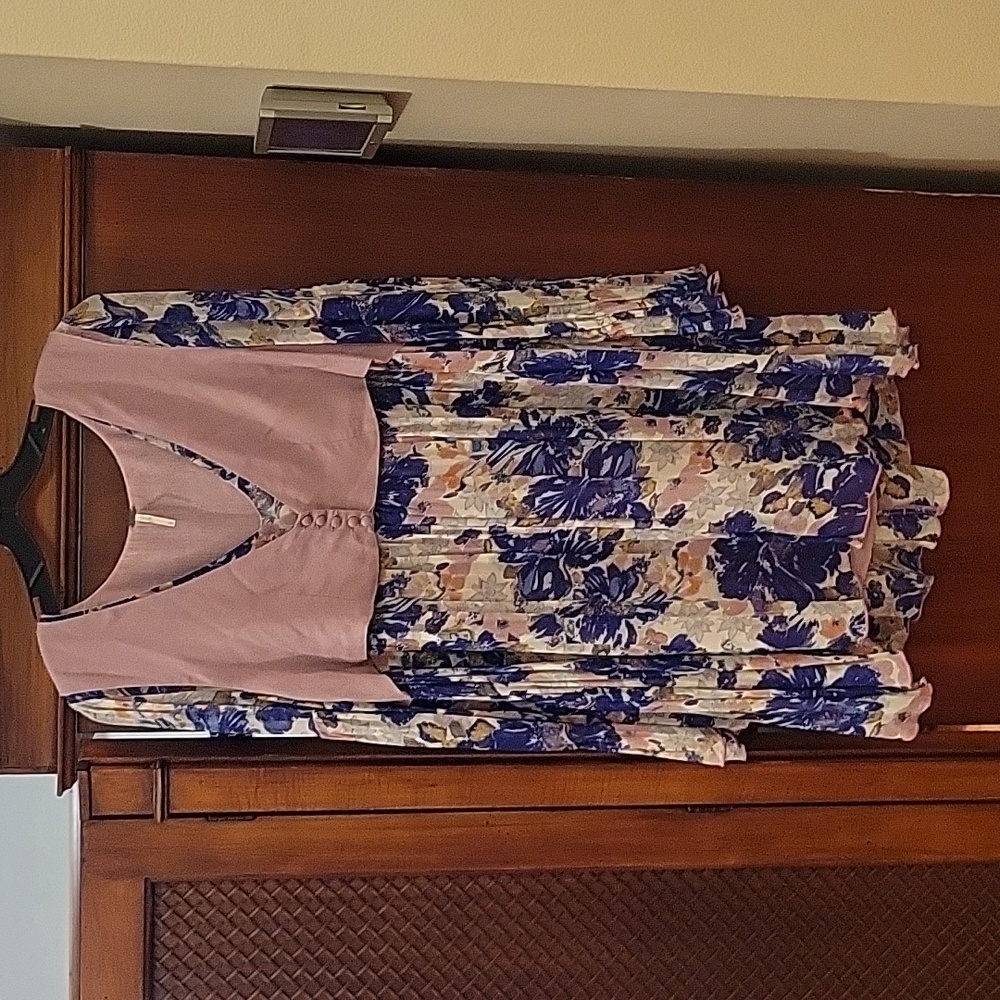 Free People | Alice Vested Mini Dress Neutral Combo Floral Print Lavender - S